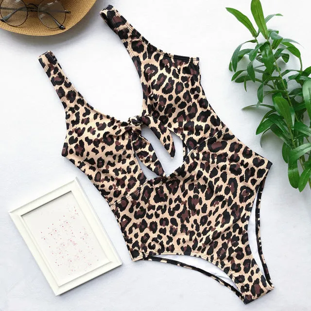 leopard swimwear
