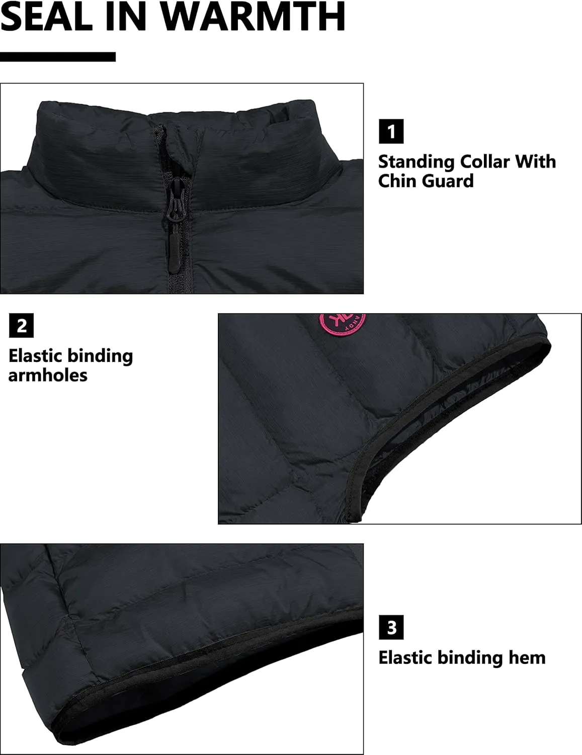 Little Donkey Andy Women's Lightweight Puffer Vest Outerwear Winter Warm Sleeveless Jacket for Casual Travel Golf Hiking