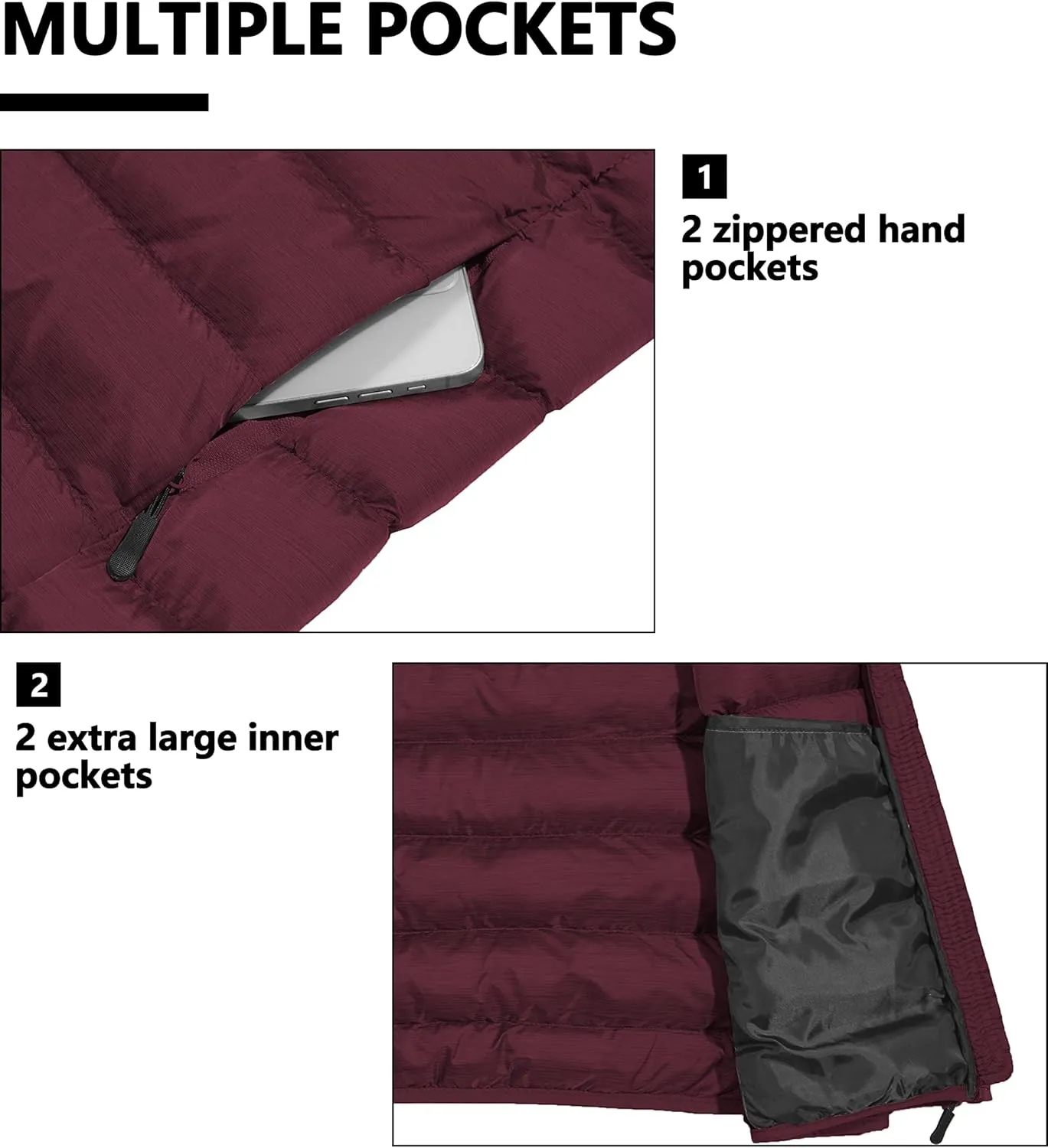 Little Donkey Andy Women's Lightweight Puffer Vest Outerwear Winter Warm Sleeveless Jacket for Casual Travel Golf Hiking