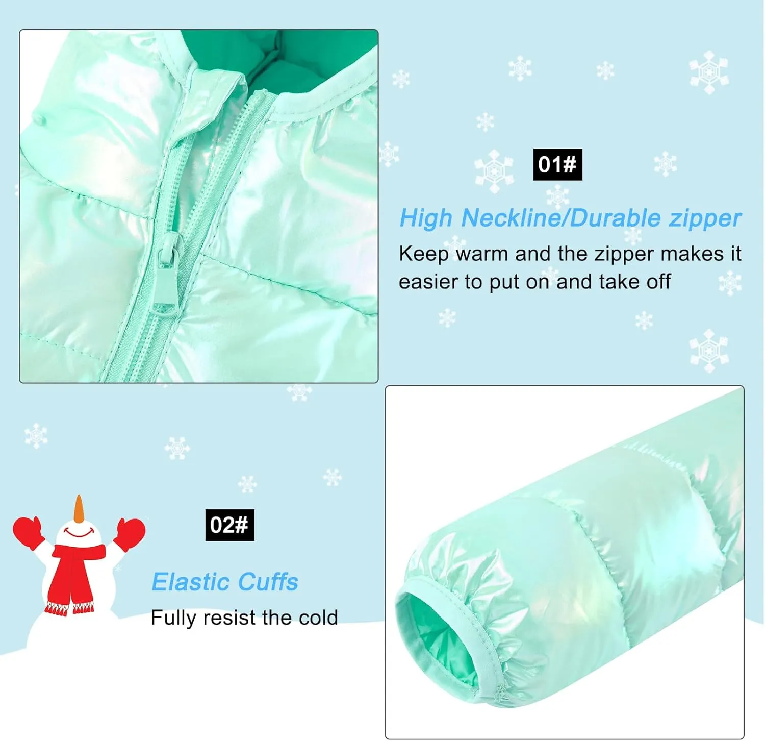 Lovekider Hooded Puffer Jacket for Girls 4-12T Packable Down-Alternative Warm Coat Shiny Outerwear for Kids Winter