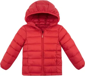 Lovekider Hooded Puffer Jacket for Girls 4-12T Packable Down-Alternative Warm Coat Shiny Outerwear for Kids Winter