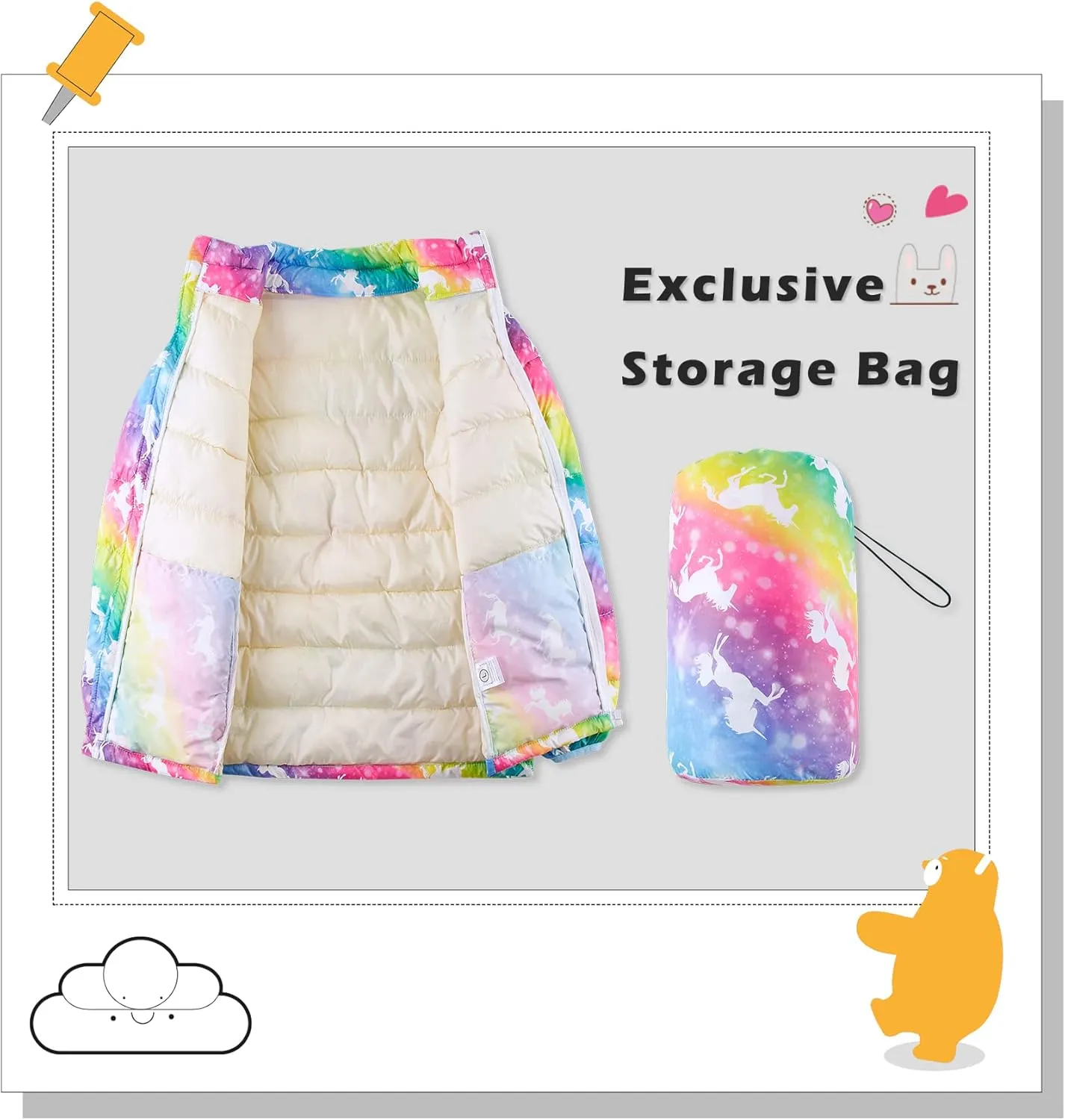 Lovekider Puffer Jacket for Girls Packable Down-Alternative Warm Coat Shiny Outerwear for Kids 4-12T