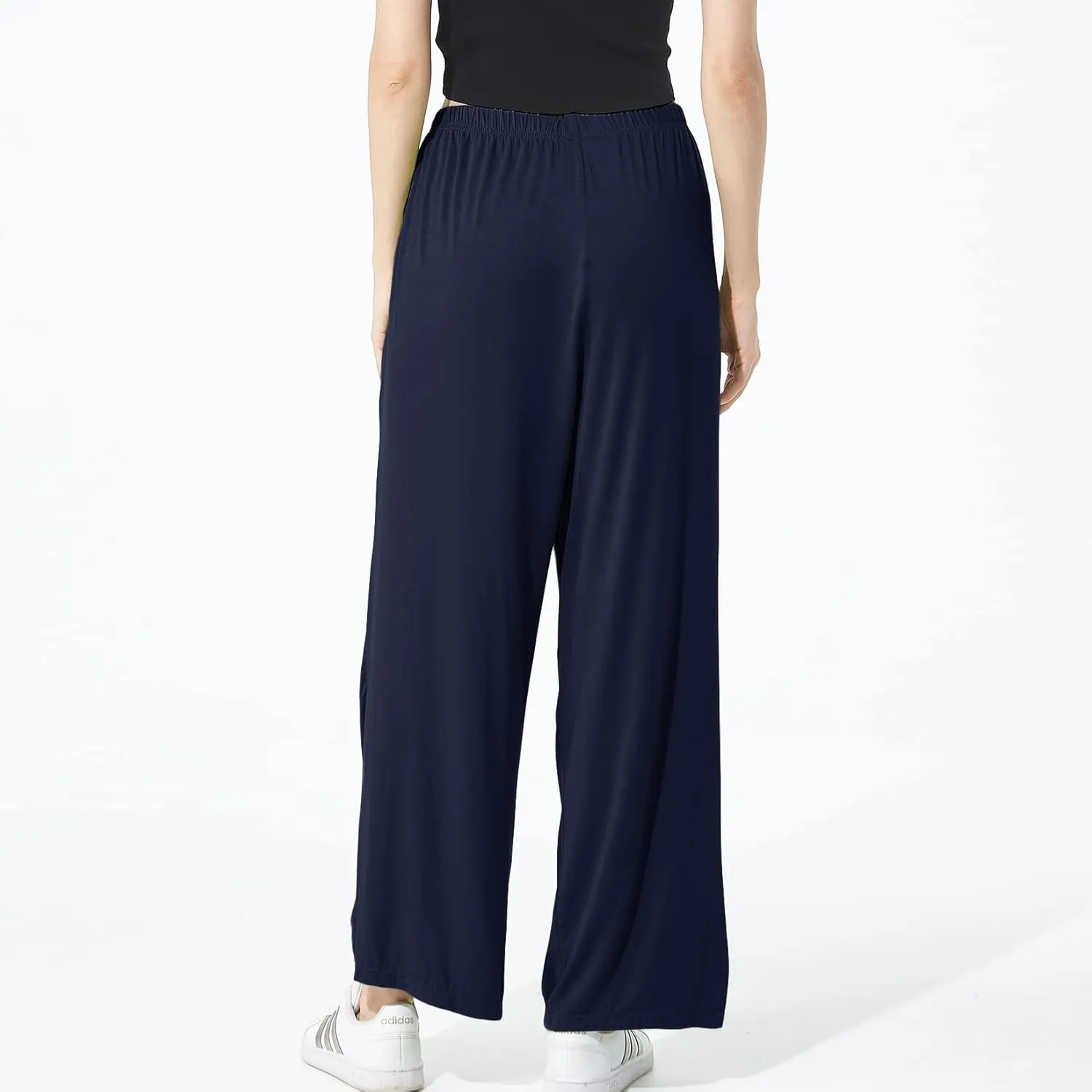 Lu's Chic Women's Plus Size Pajama Pant Stretch Cotton Pj Bottoms Palazzo Lounge Comfy Soft Wide Leg