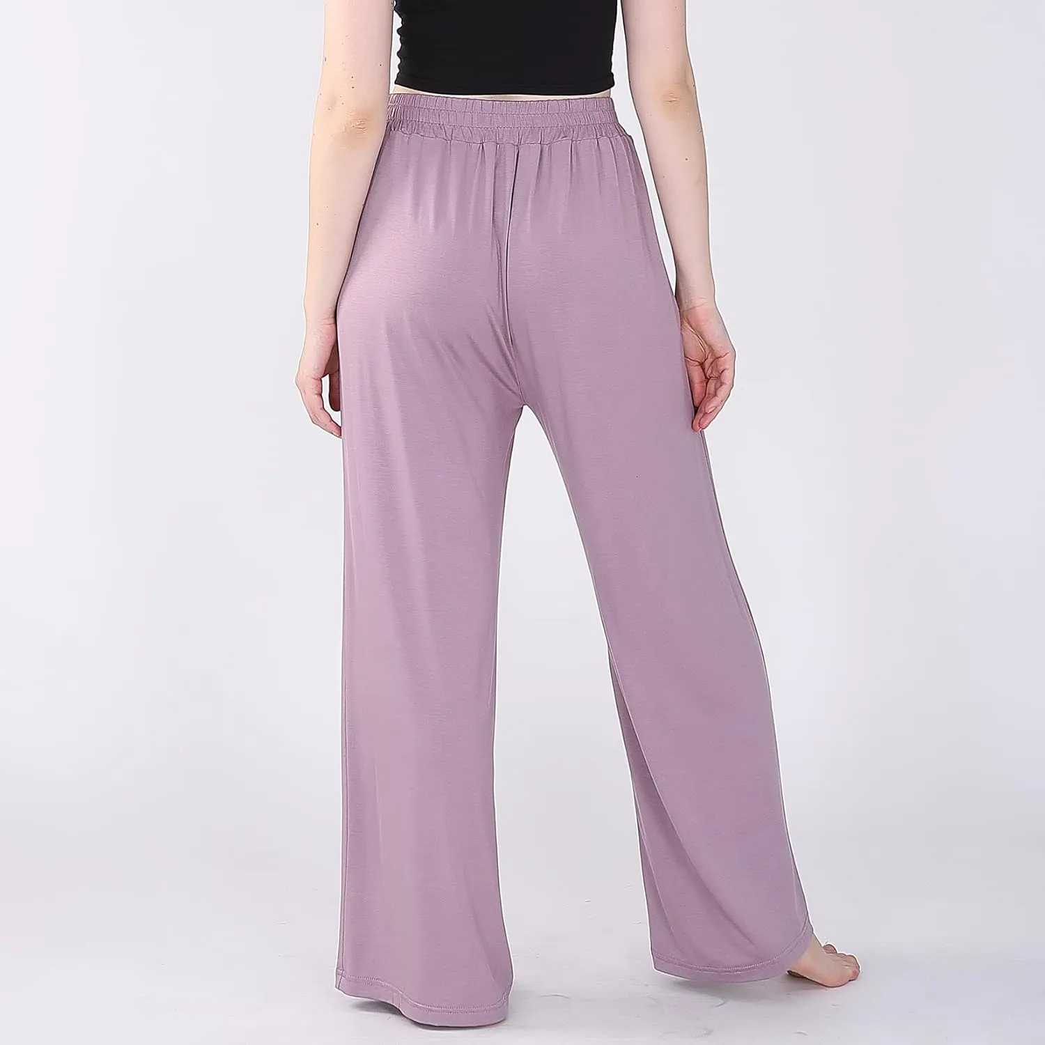 Lu's Chic Women's Plus Size Pajama Pant Stretch Cotton Pj Bottoms Palazzo Lounge Comfy Soft Wide Leg