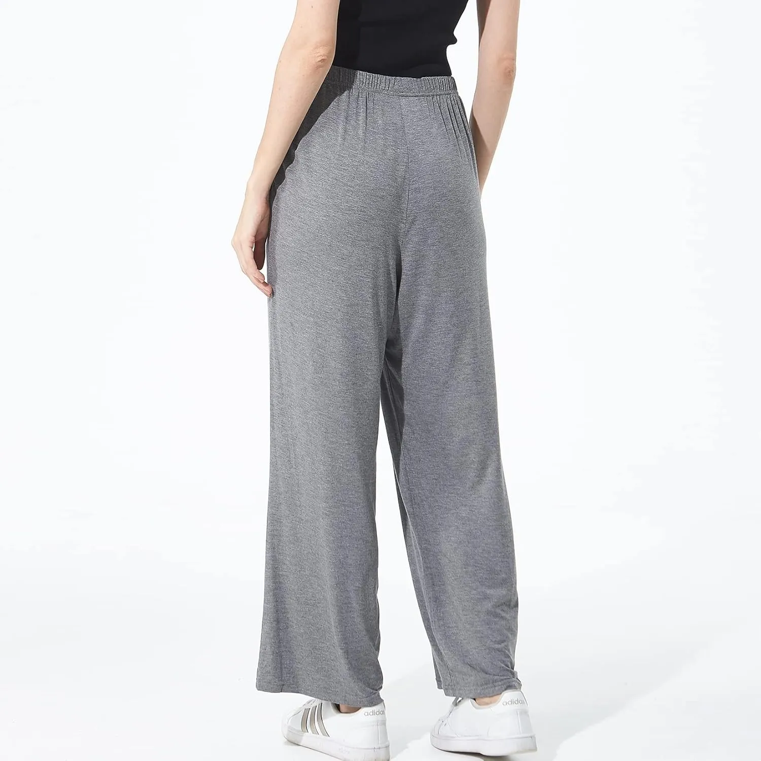 Lu's Chic Women's Plus Size Pajama Pant Stretch Cotton Pj Bottoms Palazzo Lounge Comfy Soft Wide Leg