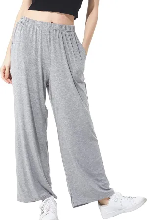 Lu's Chic Women's Plus Size Pajama Pant Stretch Cotton Pj Bottoms Palazzo Lounge Comfy Soft Wide Leg
