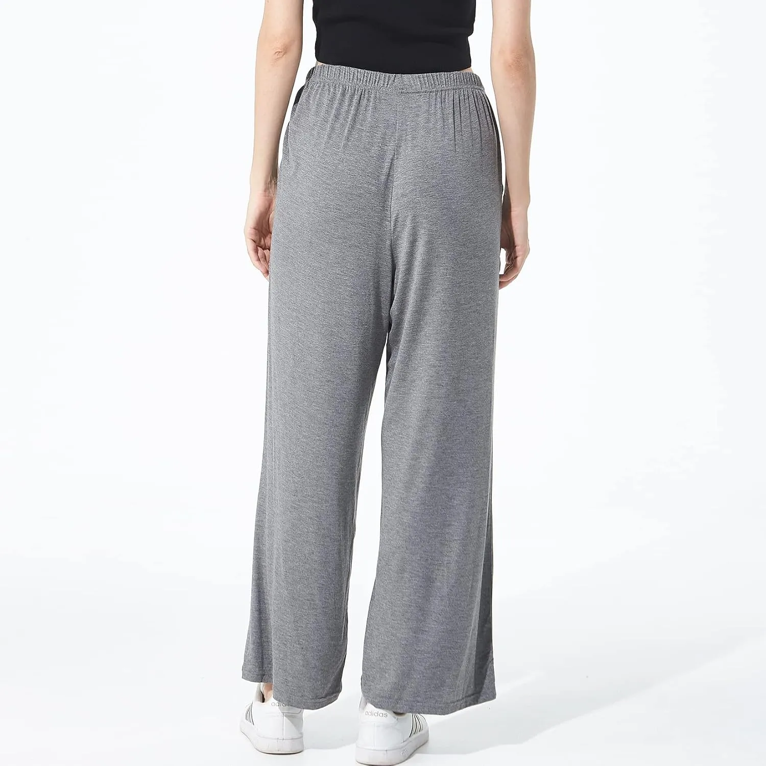 Lu's Chic Women's Plus Size Pajama Pant Stretch Cotton Pj Bottoms Palazzo Lounge Comfy Soft Wide Leg