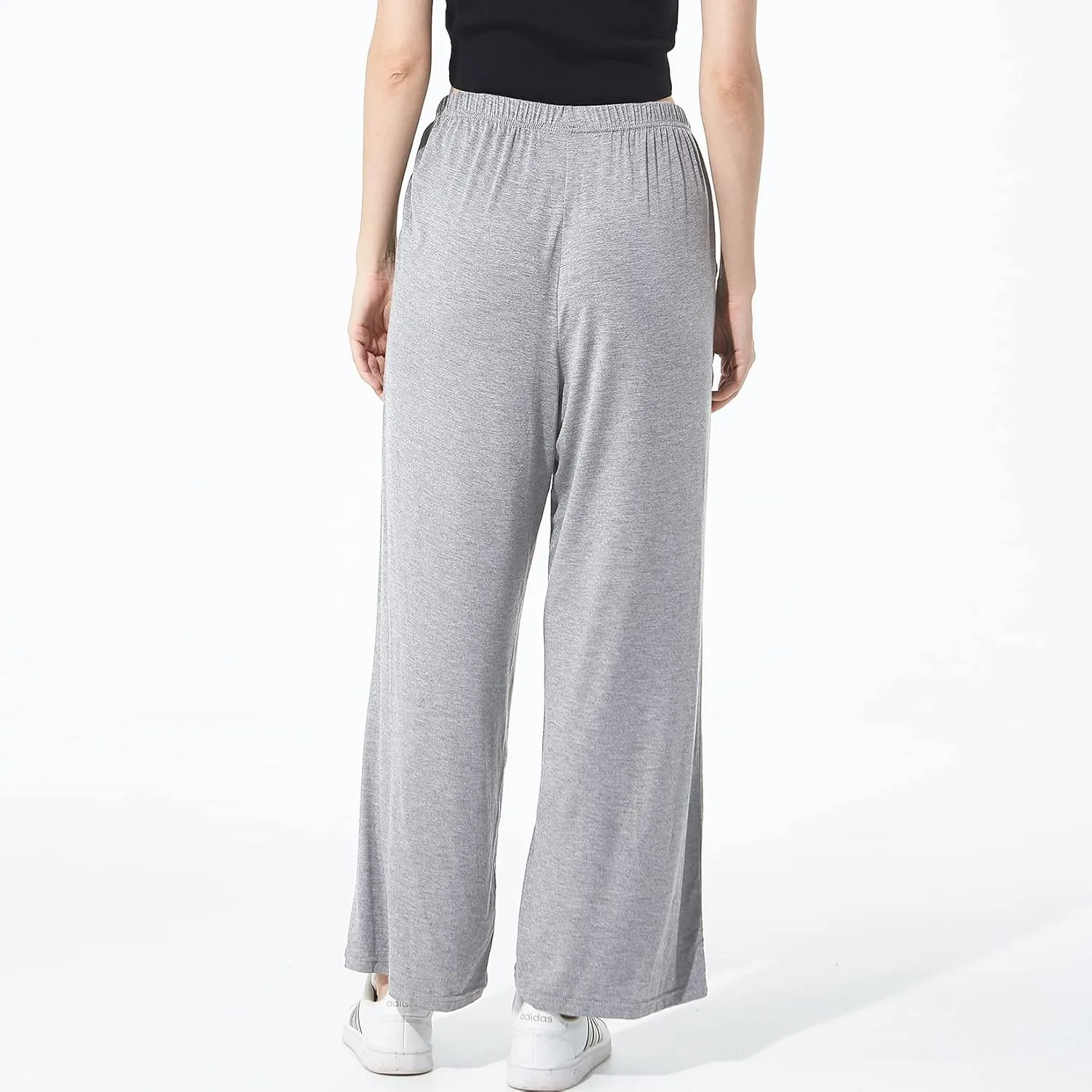 Lu's Chic Women's Plus Size Pajama Pant Stretch Cotton Pj Bottoms Palazzo Lounge Comfy Soft Wide Leg