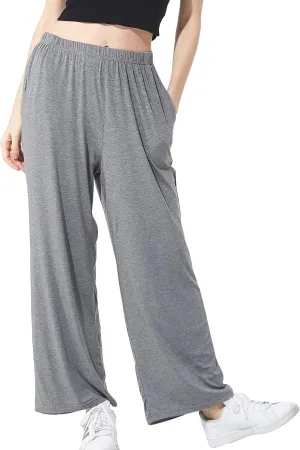 Lu's Chic Women's Plus Size Pajama Pant Stretch Cotton Pj Bottoms Palazzo Lounge Comfy Soft Wide Leg