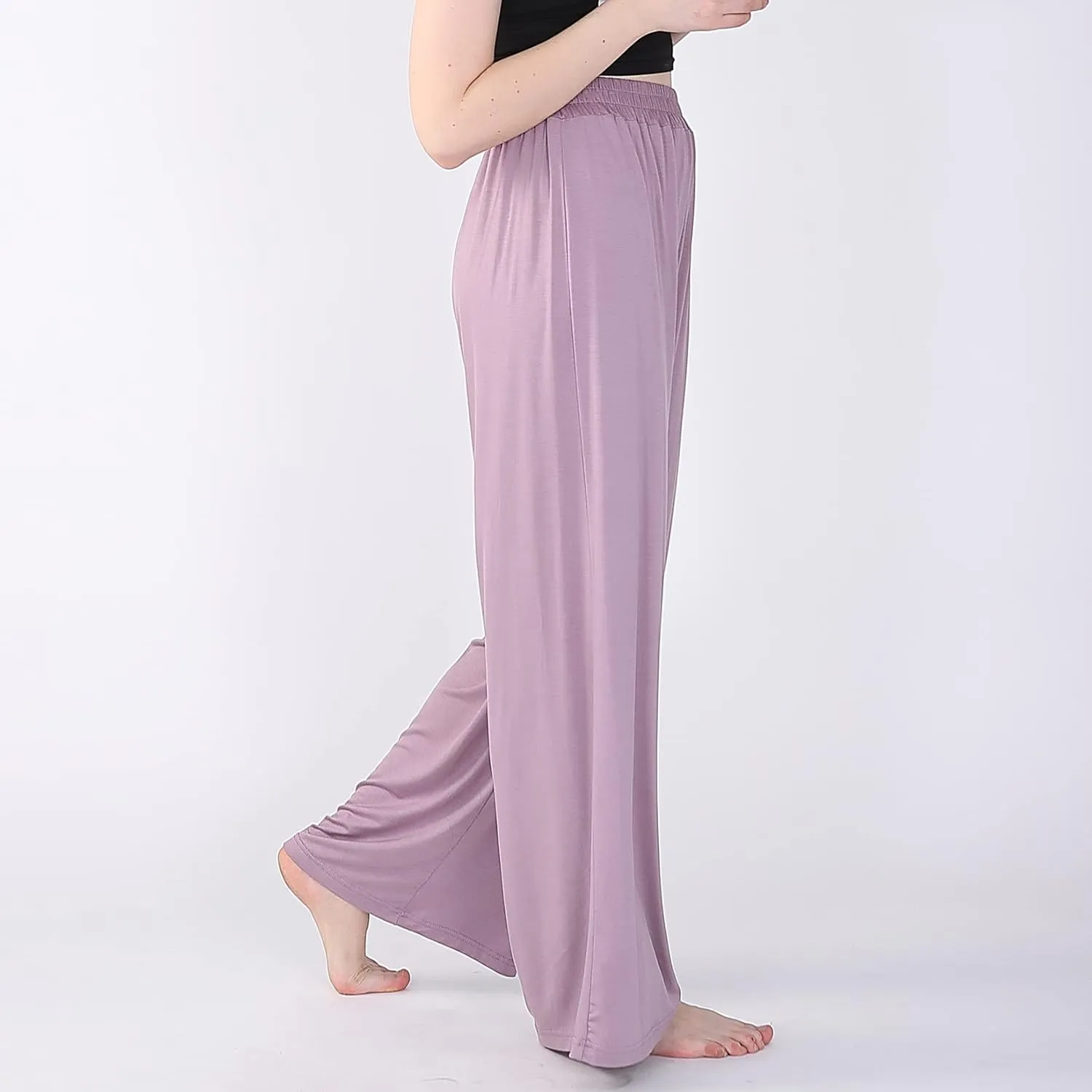 Lu's Chic Women's Plus Size Pajama Pant Stretch Cotton Pj Bottoms Palazzo Lounge Comfy Soft Wide Leg
