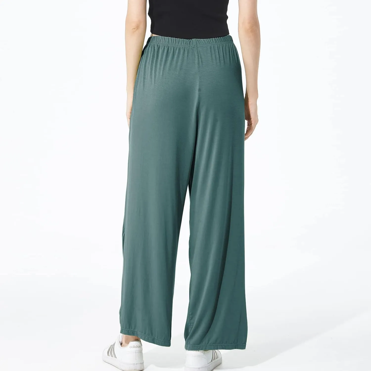 Lu's Chic Women's Plus Size Pajama Pant Stretch Cotton Pj Bottoms Palazzo Lounge Comfy Soft Wide Leg