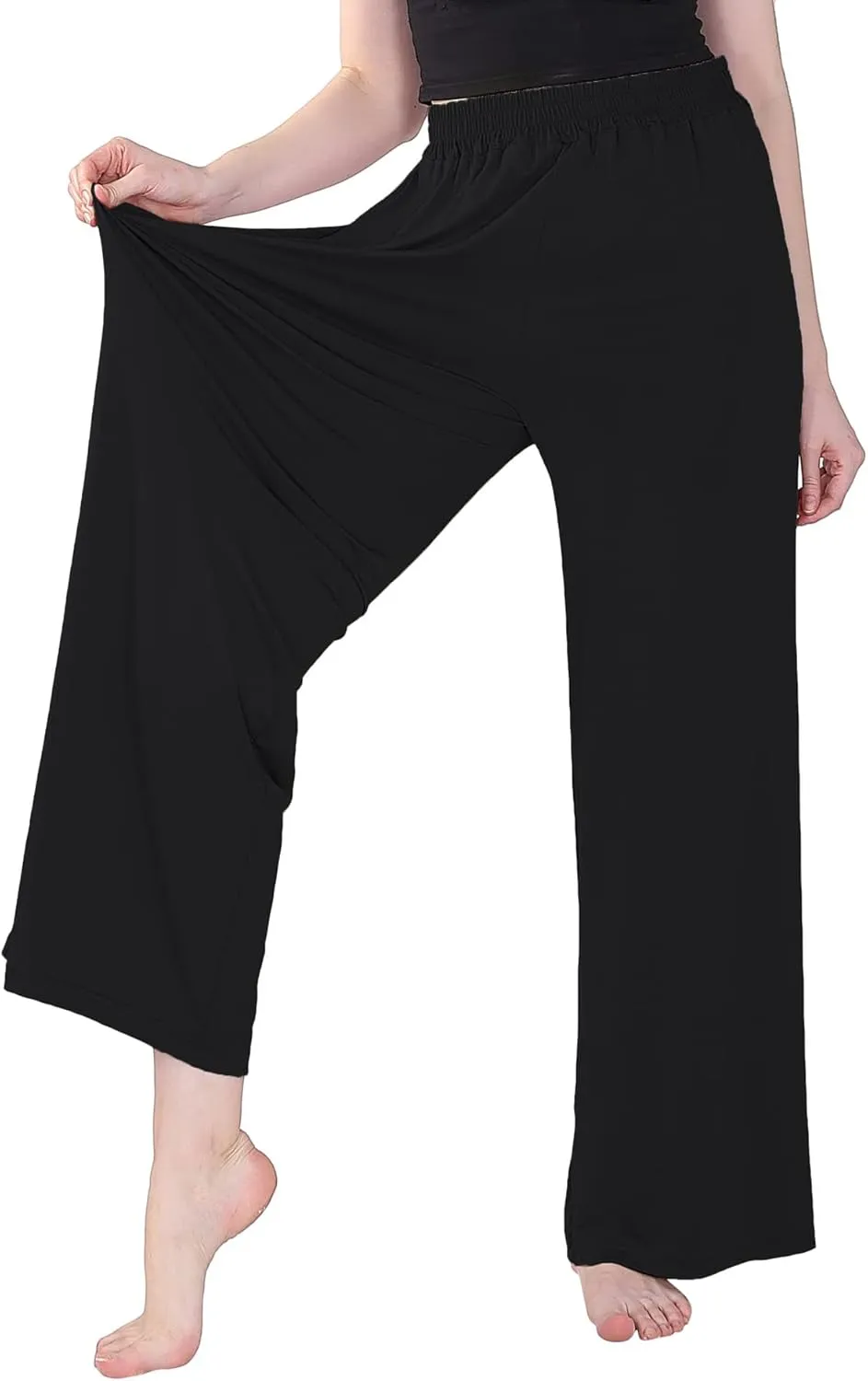 Lu's Chic Women's Plus Size Pajama Pant Stretch Cotton Pj Bottoms Palazzo Lounge Comfy Soft Wide Leg