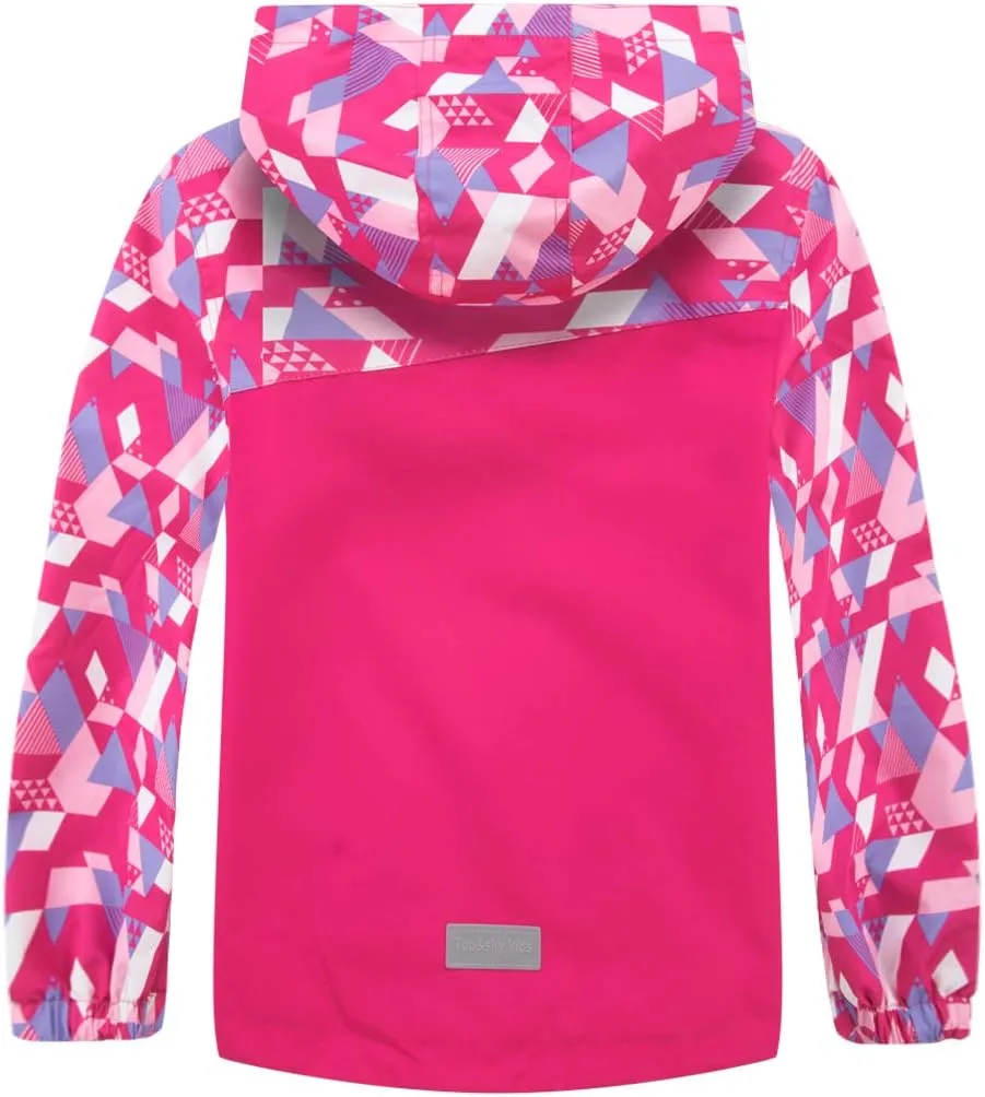 M2C Boys Girls Hooded Color Block Waterproof Fleece Lined Windbreaker Jacket