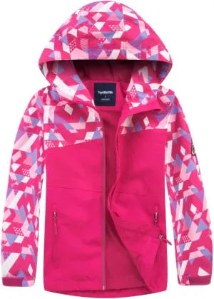 M2C Boys Girls Hooded Color Block Waterproof Fleece Lined Windbreaker Jacket