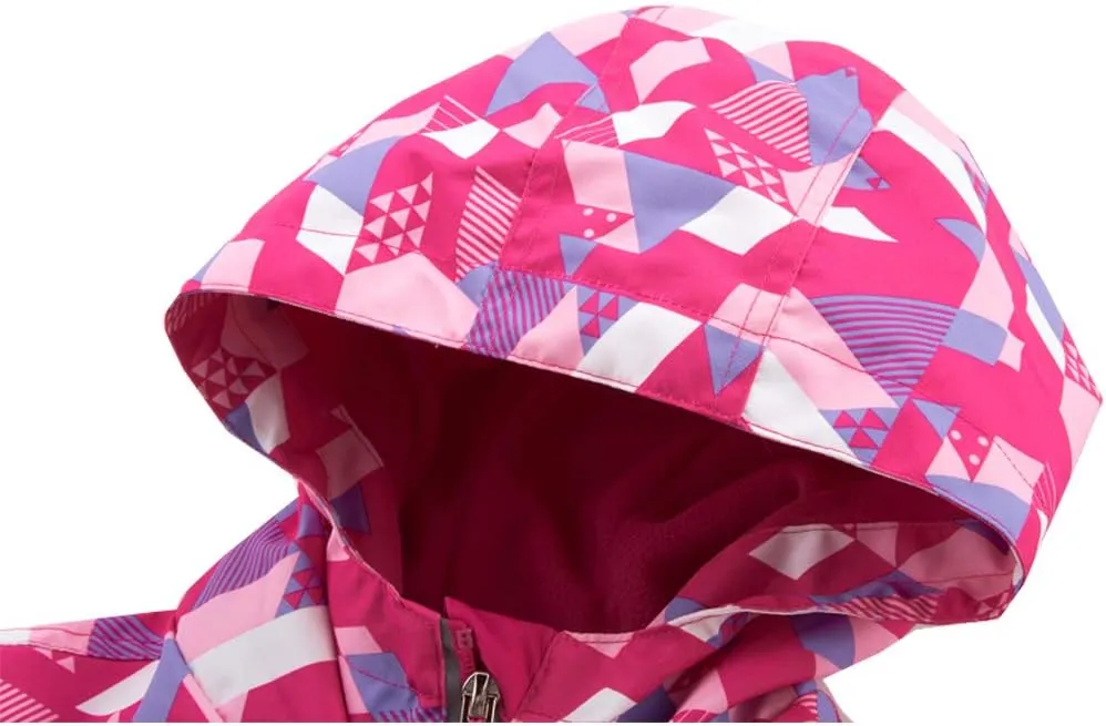 M2C Boys Girls Hooded Color Block Waterproof Fleece Lined Windbreaker Jacket