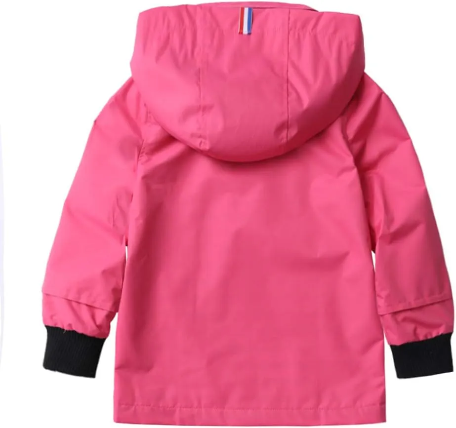 M2C Boys Girls Hooded Cotton Lined Rain Jacket Light Windbreaker
