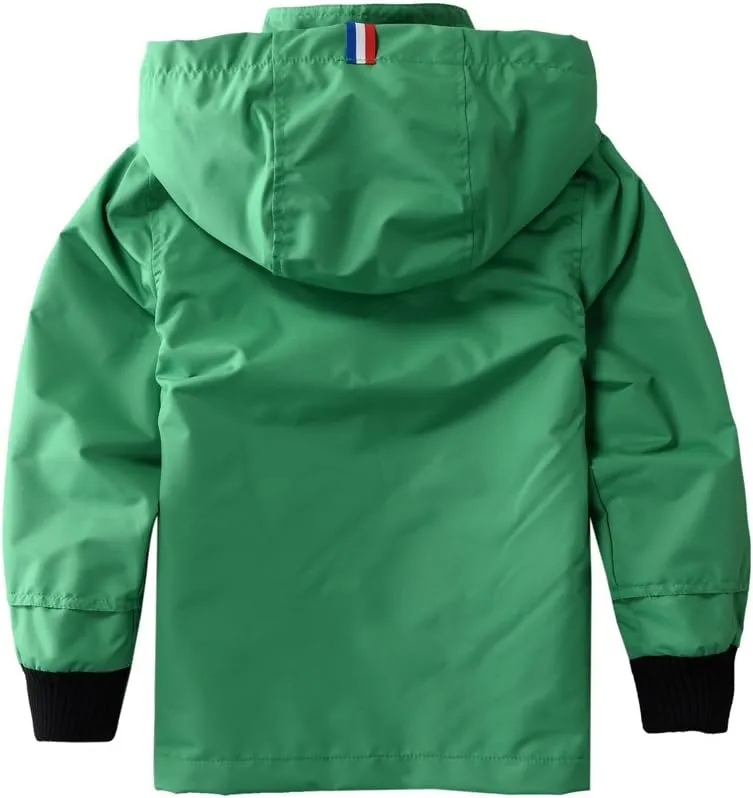 M2C Boys Girls Hooded Cotton Lined Rain Jacket Light Windbreaker