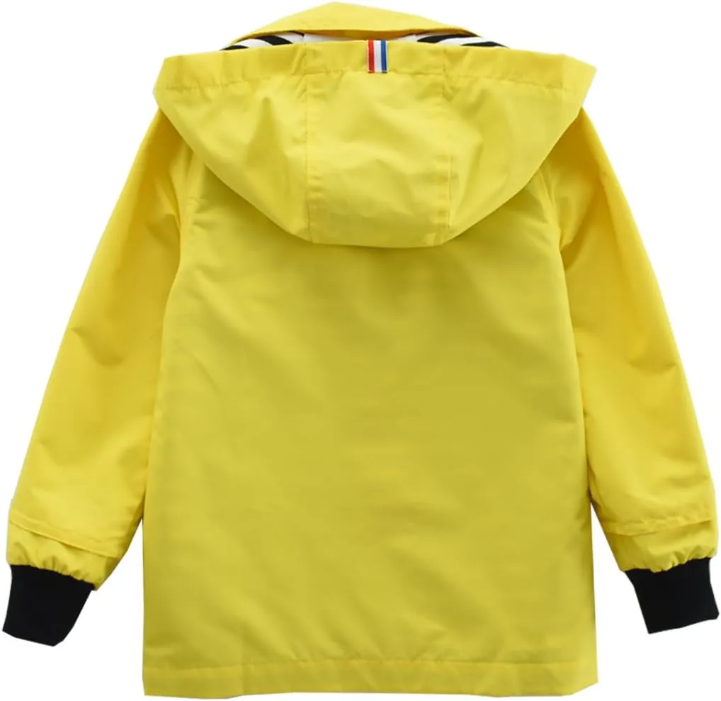 M2C Boys Girls Hooded Cotton Lined Rain Jacket Light Windbreaker