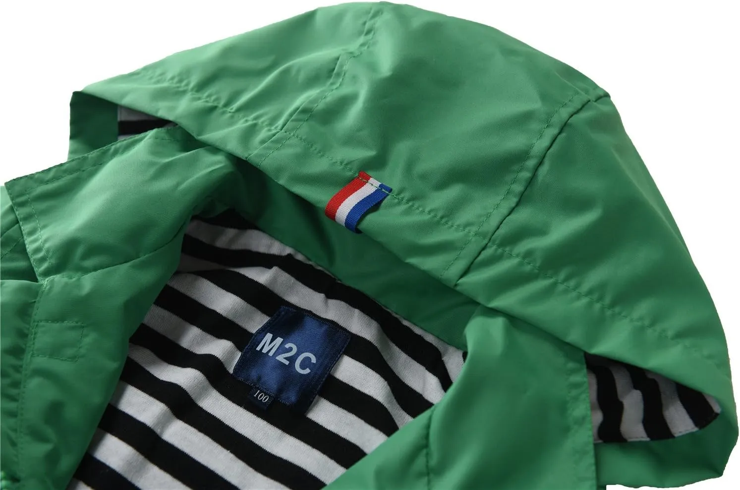 M2C Boys Girls Hooded Cotton Lined Rain Jacket Light Windbreaker