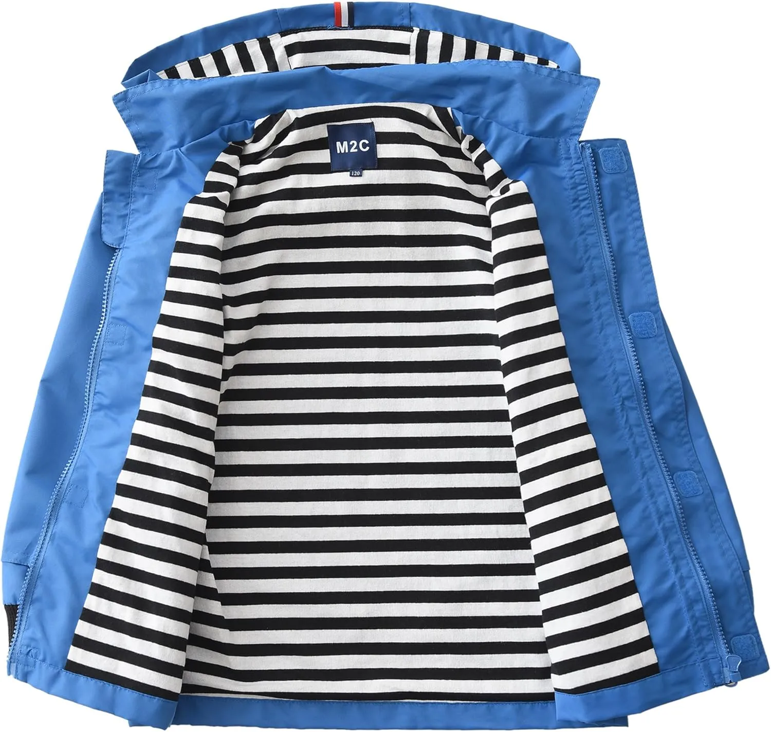 M2C Boys Girls Hooded Cotton Lined Rain Jacket Light Windbreaker