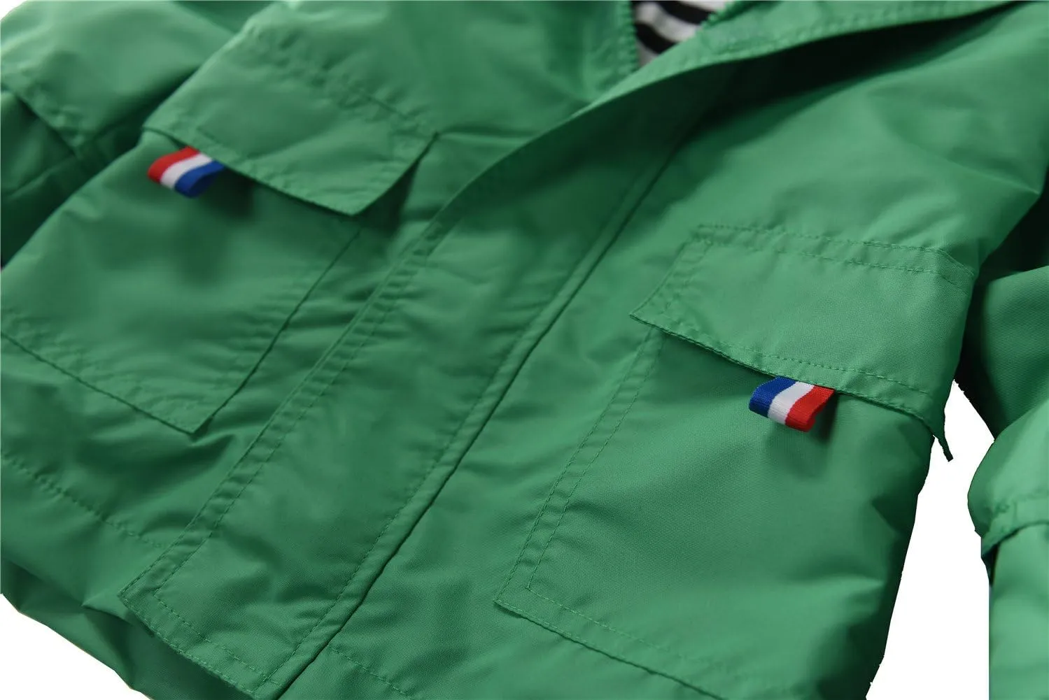 M2C Boys Girls Hooded Cotton Lined Rain Jacket Light Windbreaker