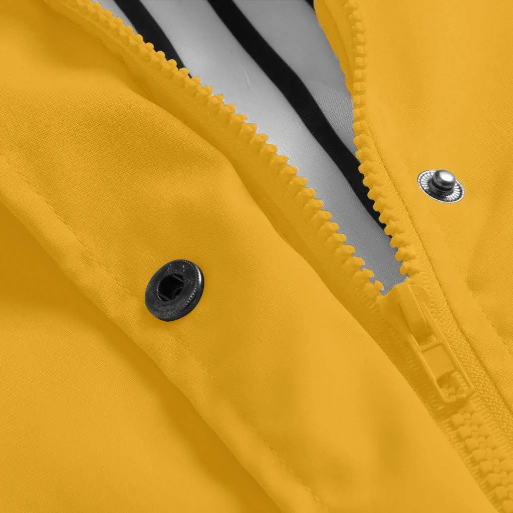 maisdgop Raincoats for Women Waterproof Long Hooded Trench Coats Winter Fall Travel Hiking Windbreaker Outerwear With Hooded