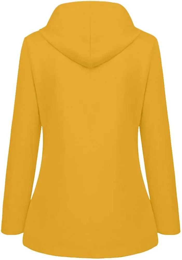 maisdgop Raincoats for Women Waterproof Long Hooded Trench Coats Winter Fall Travel Hiking Windbreaker Outerwear With Hooded