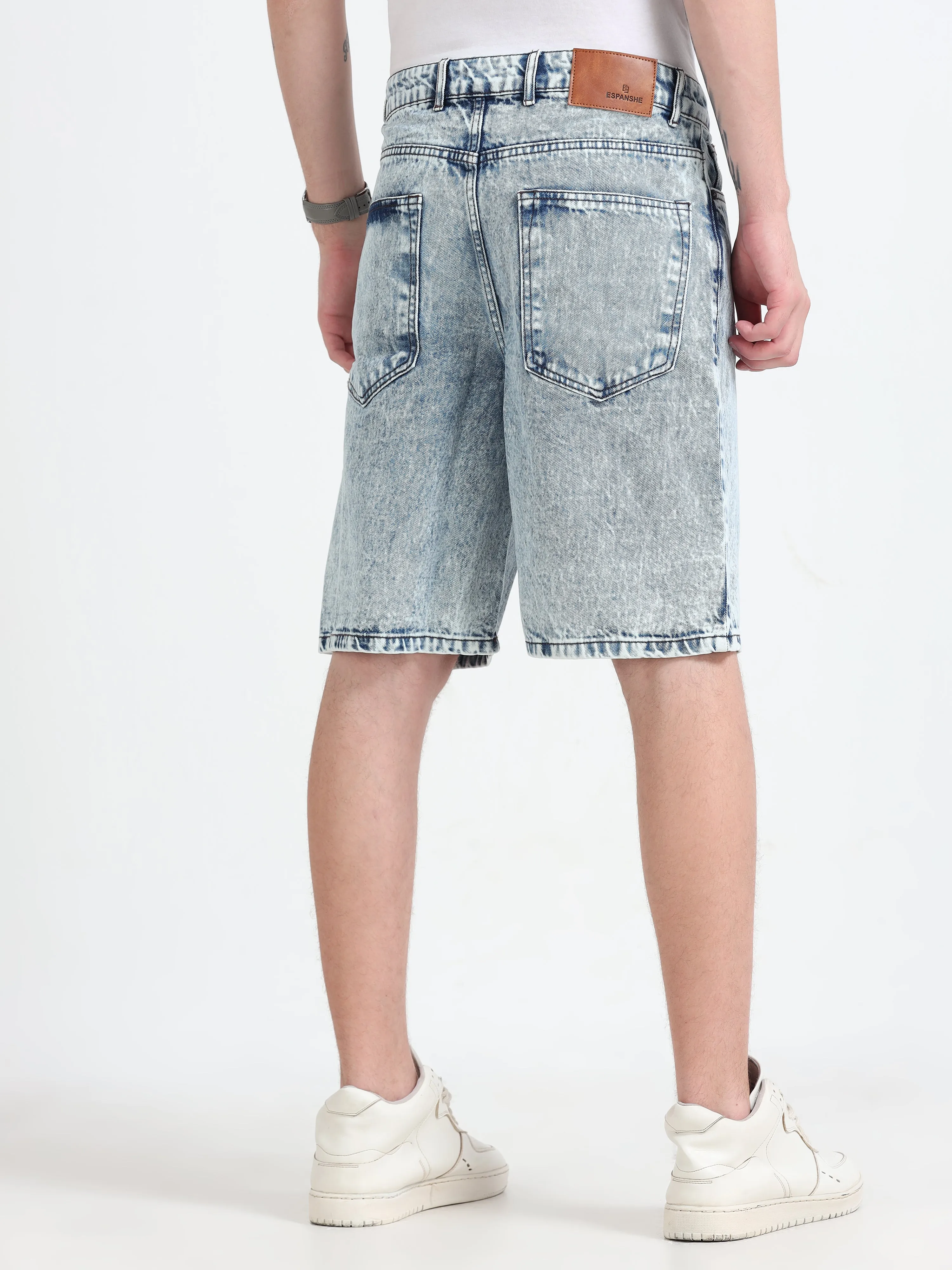Marlowe - Relaxed Denim Shorts - Light Blue Shade