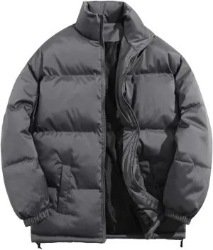 Men Cotton Padded Warm Parkas Winter Stand Collar Waterproof Mens Jacket Puffer Coat