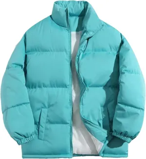 Men Cotton Padded Warm Parkas Winter Stand Collar Waterproof Mens Jacket Puffer Coat