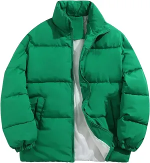 Men Cotton Padded Warm Parkas Winter Stand Collar Waterproof Mens Jacket Puffer Coat