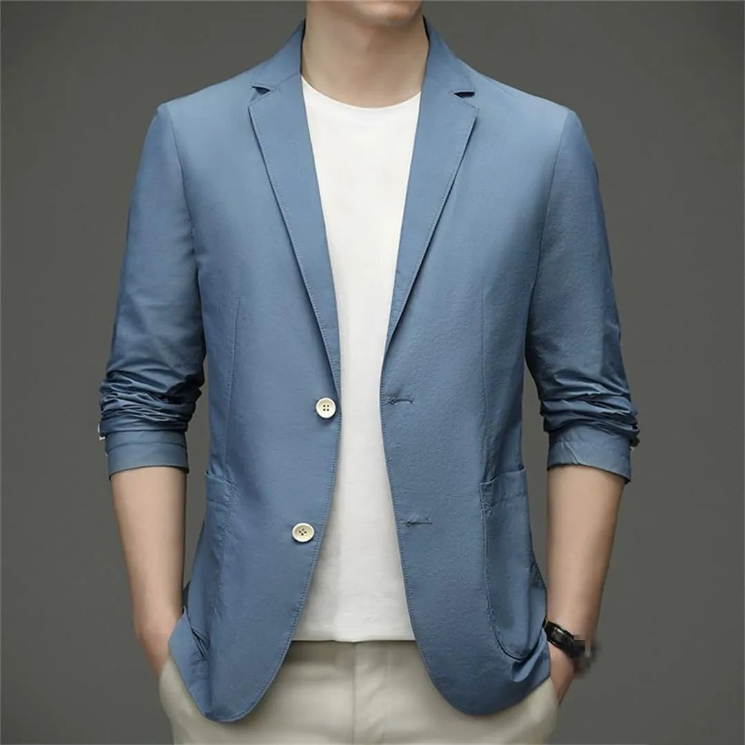 Men Ice Silk Lightweight Spring And Summer Thin Coat Mens Blazer Jacket