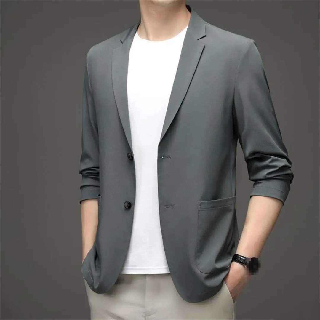 Men Ice Silk Lightweight Spring And Summer Thin Coat Mens Blazer Jacket