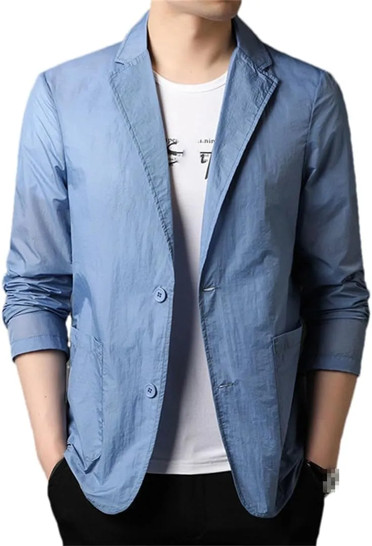 Men Ice Silk Lightweight Spring And Summer Thin Coat Mens Blazer Jacket