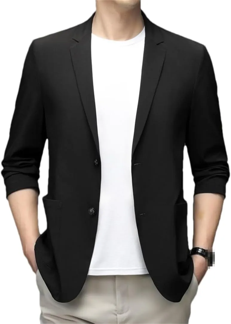 Men Ice Silk Lightweight Spring And Summer Thin Coat Mens Blazer Jacket
