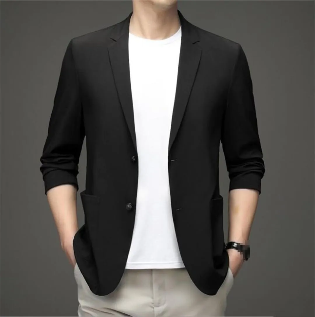 Men Ice Silk Lightweight Spring And Summer Thin Coat Mens Blazer Jacket