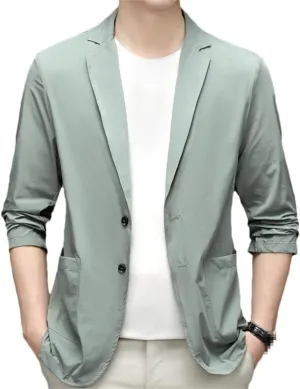 Men Ice Silk Lightweight Spring And Summer Thin Coat Mens Blazer Jacket