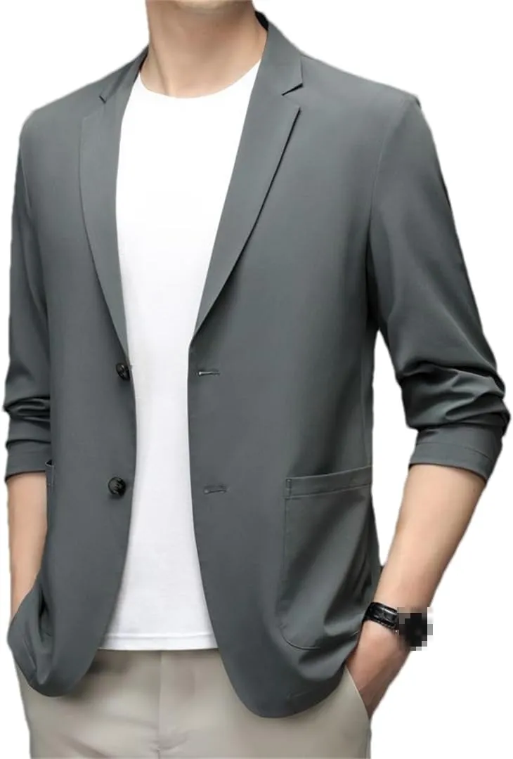 Men Ice Silk Lightweight Spring And Summer Thin Coat Mens Blazer Jacket