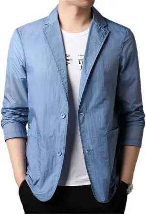 Men Ice Silk Lightweight Spring And Summer Thin Coat Mens Blazer Jacket