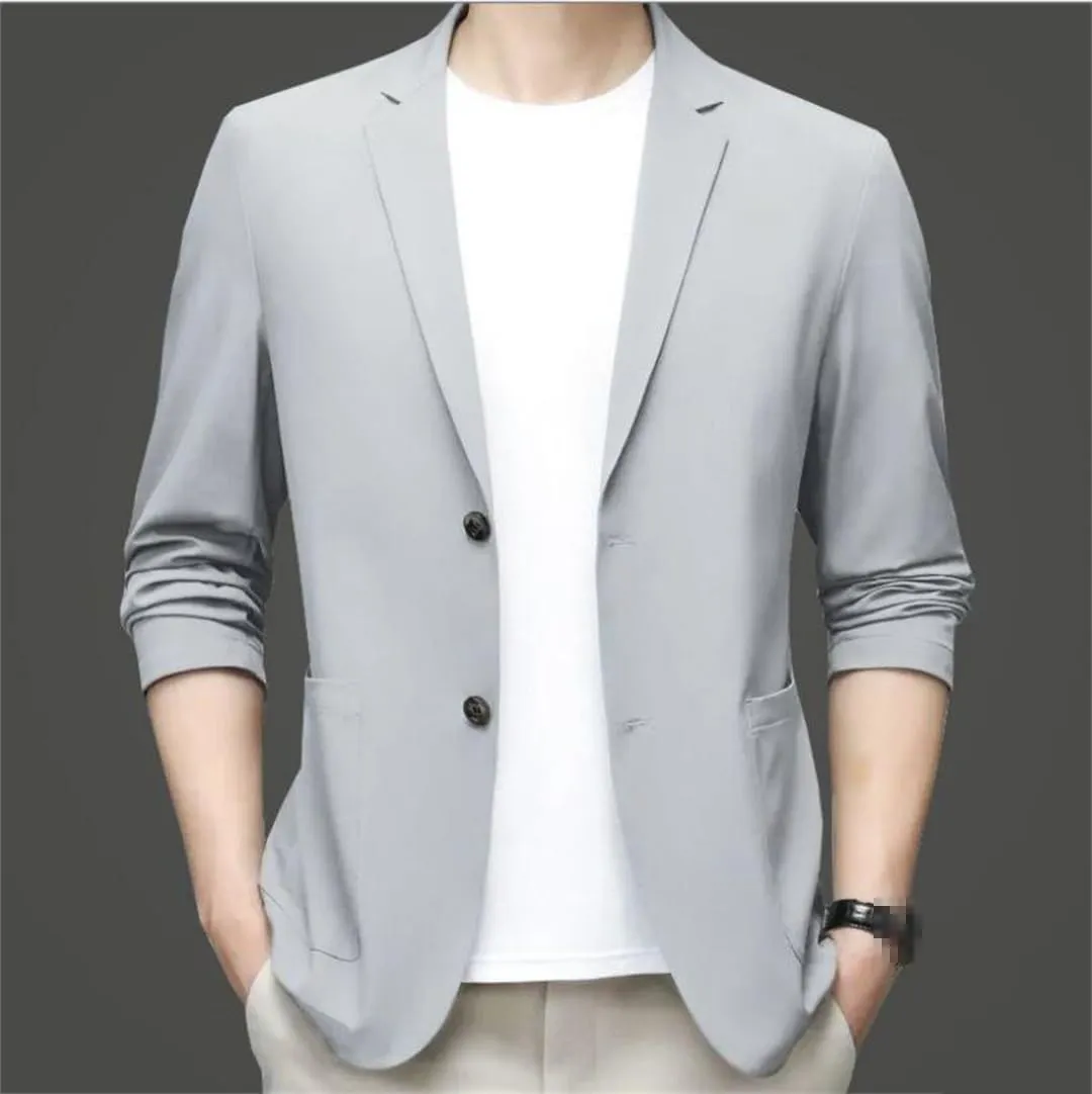 Men Ice Silk Lightweight Spring And Summer Thin Coat Mens Blazer Jacket