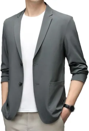 Men Ice Silk Lightweight Spring And Summer Thin Coat Mens Blazer Jacket