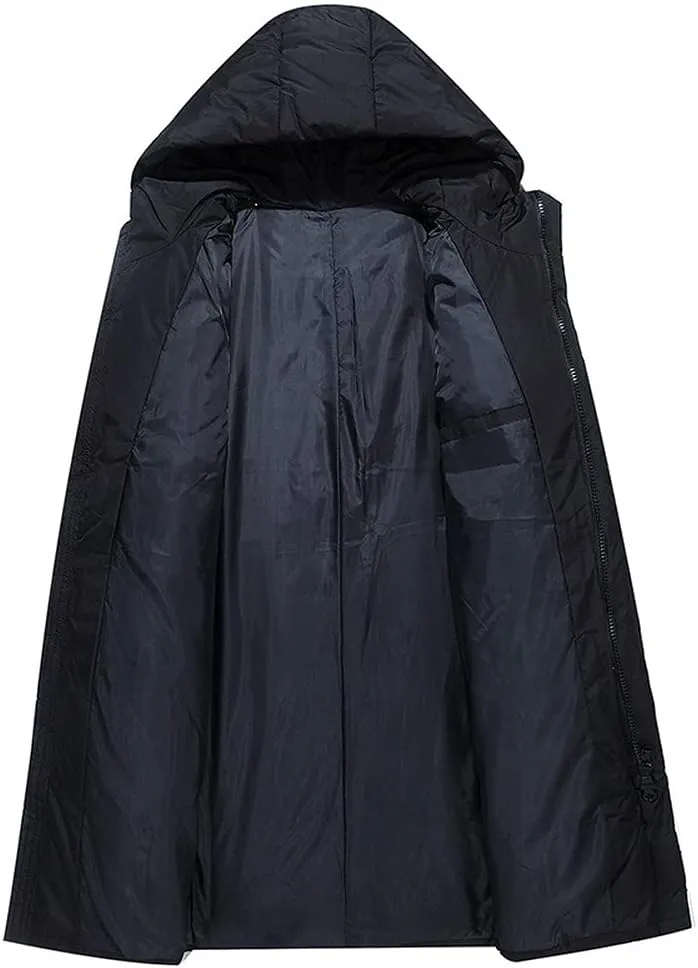 Men Long Jacket Autumn Winter Casual Jacket Cotton Padded Warm Overcoat Men Hooded Coat Jacket Fashion Clothing