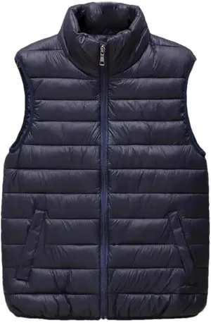 Men Sleeveless Jacket Vest Winter Fashion Cotton-Padded Coats Vests Stand Collar Warm Loose Zipper Waistcoats