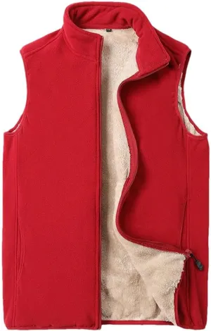 Men Wool Vest Cotton-Padded Coats Sleevelessjackets Warm Waistcoats Plus Size