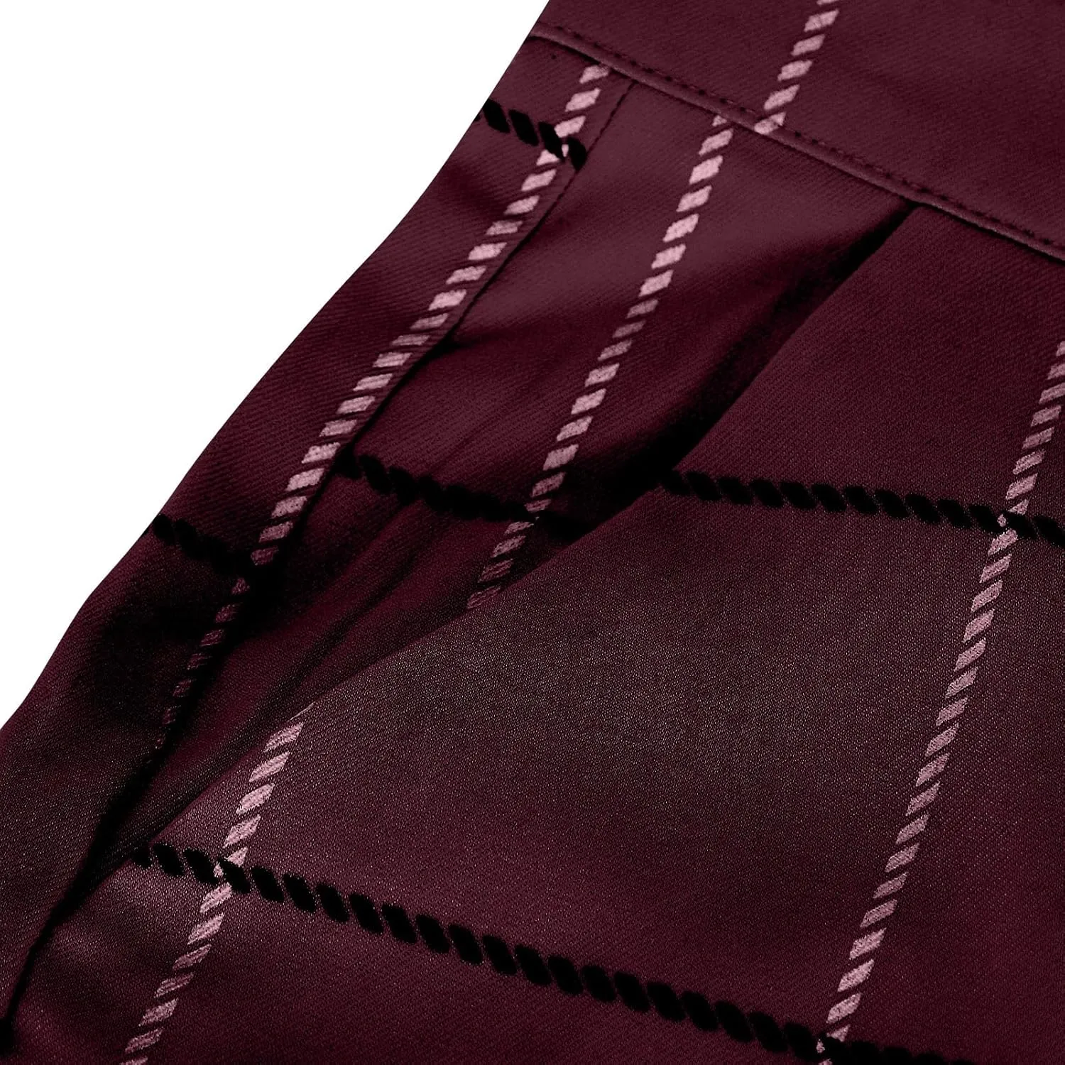 Mens Golf Pants Slim Fit Plaid Skinny Long Pants Casual Fashion Stretch Cotton Chino Pants with Pockets