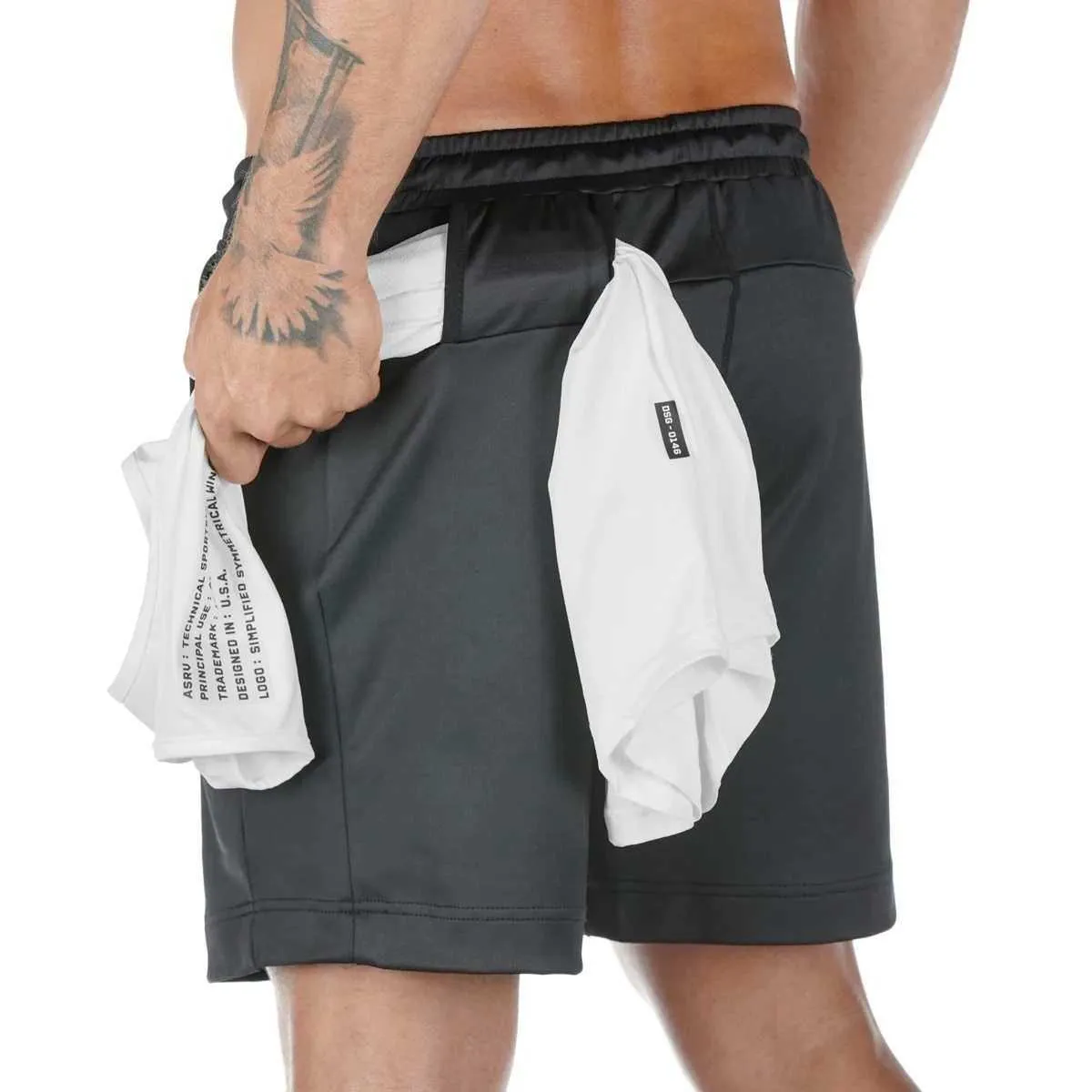 Mens Gyms Fitness Loose Breathable Quick-dry Cool Short