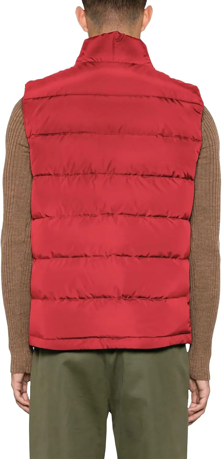 Men's Outerwear Puffer Vest Winter Fleece Lined Sleeveless Stand Collar Sherpa Windproof Waterproof Jacket Coat