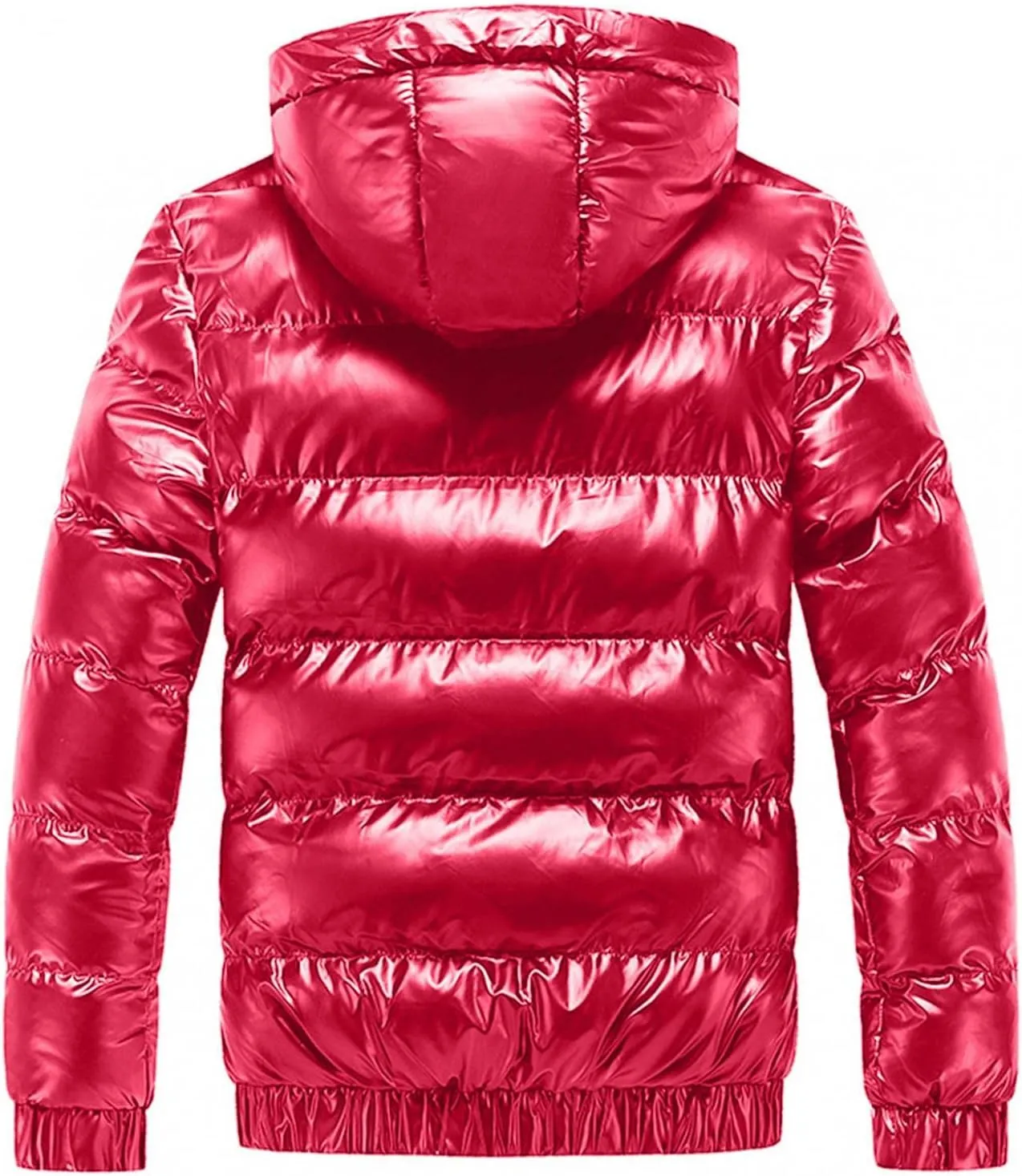 Mens Shiny Down Coat Removable Hood Winter Thicken Warmth Puffer Jacket Fashion Waterproof Parka Coat Outerwear