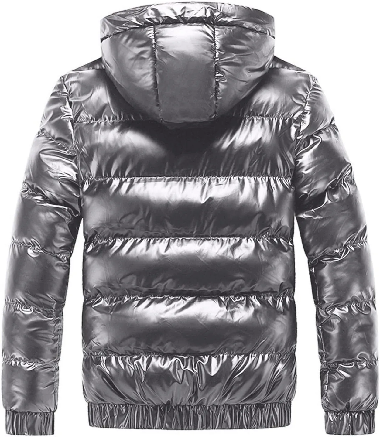Mens Shiny Down Coat Removable Hood Winter Thicken Warmth Puffer Jacket Fashion Waterproof Parka Coat Outerwear