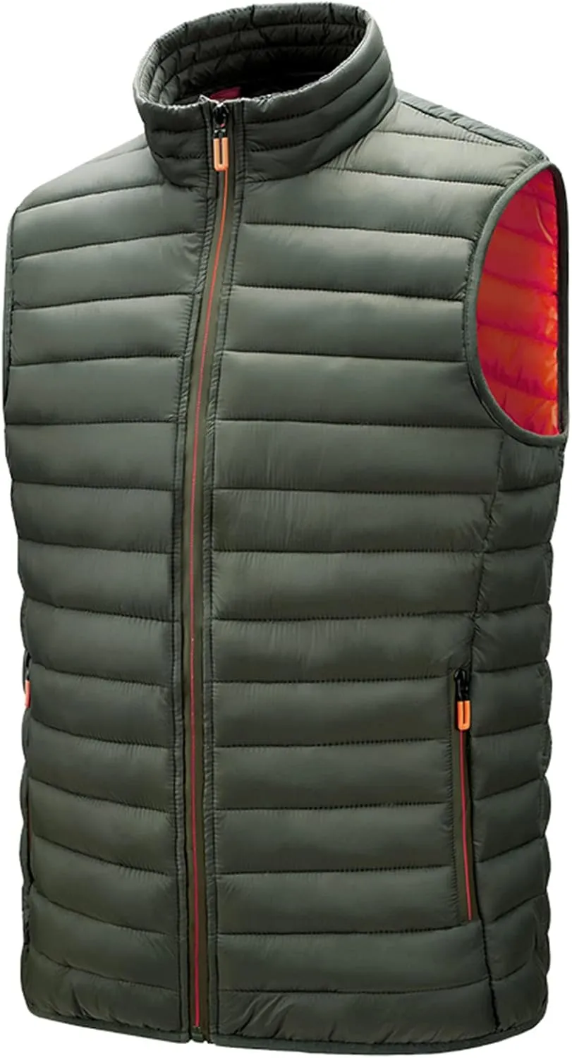 Mens Vest Jackets Sleeveless Vest Autumn Mens Warm Vest Homme Winter Casual Padded Cotton Waistcoat